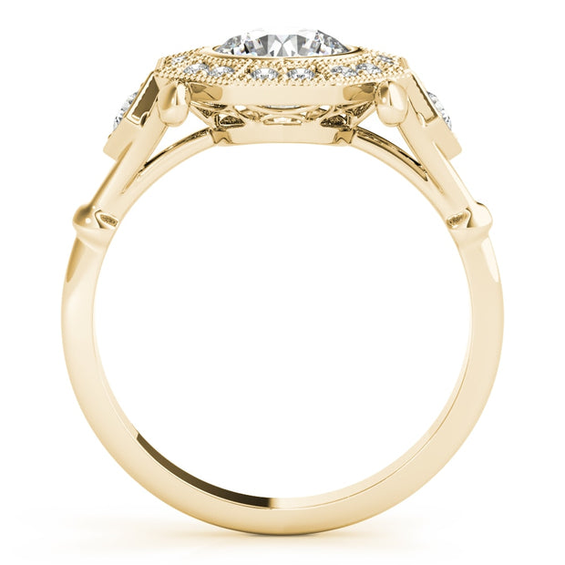 14K Yellow Gold 1 1/3 ct tw Halo Diamond Engagement Ring