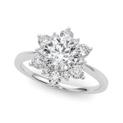 14K White Gold 1 1/2 ct tw Halo Diamond Engagement Ring