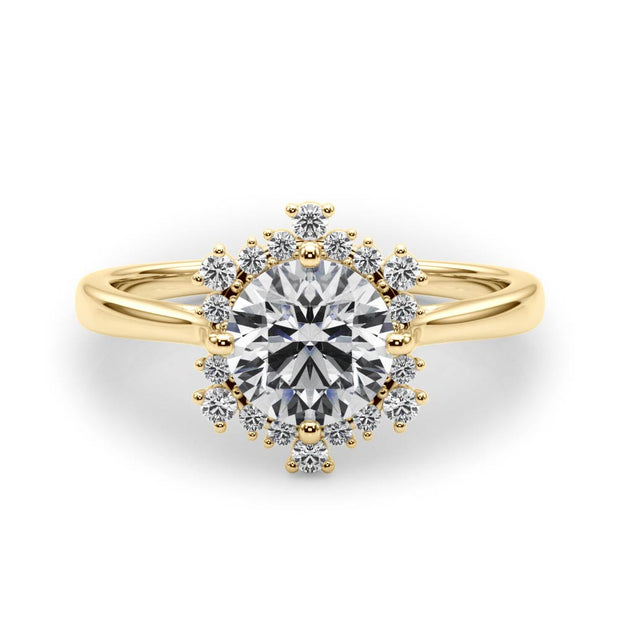 14K Yellow Gold 1 1/6 ct tw Halo Diamond Engagement Ring
