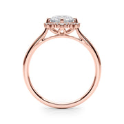 18K Rose Gold 1 1/6 ct tw Halo Diamond Engagement Ring