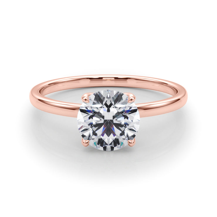 18K Rose Gold 1 ct tw Solitaire Diamond Engagement Ring