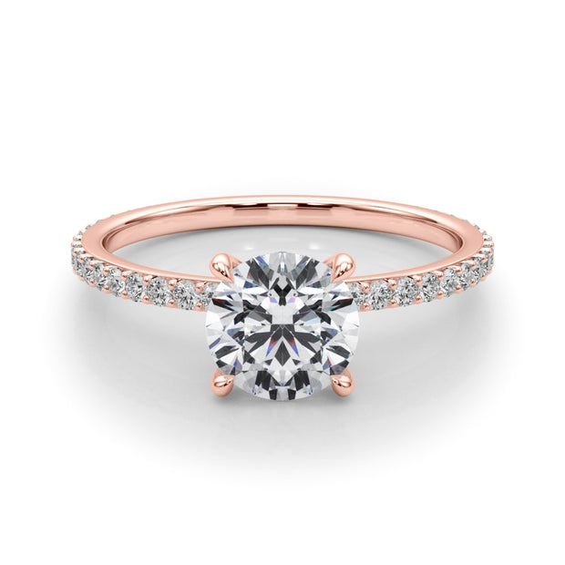 18K Rose Gold 1 1/3 ct tw Halo Diamond Engagement Ring