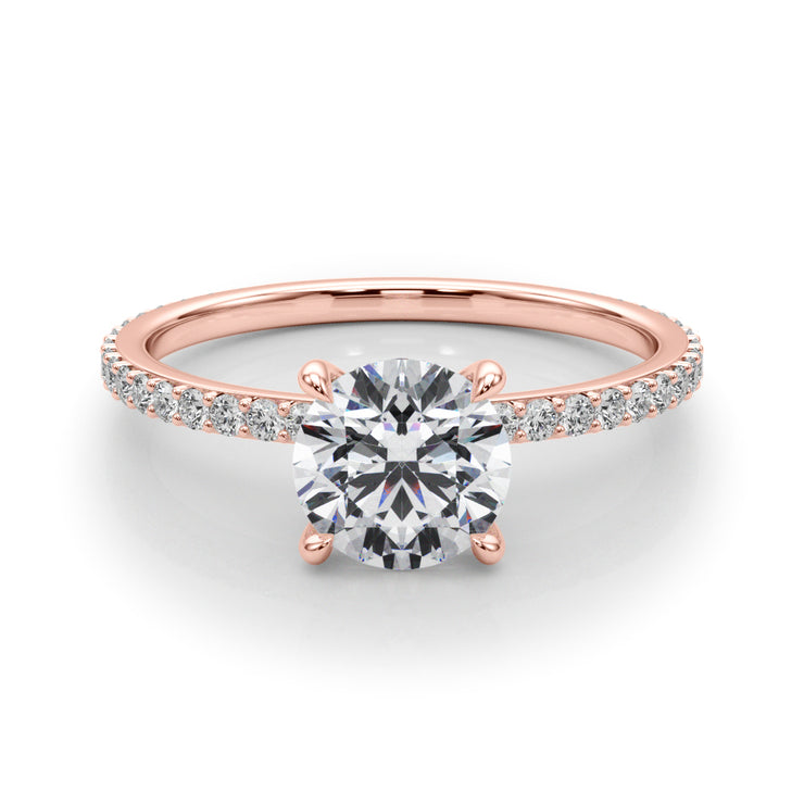 14K Rose Gold 1 1/3 ct tw Halo Diamond Engagement Ring