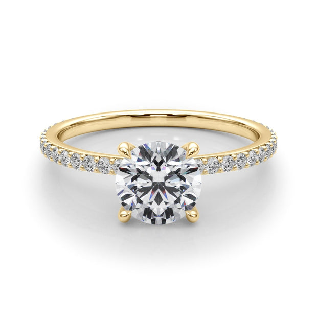 14K Yellow Gold 1 1/3 ct tw Halo Diamond Engagement Ring