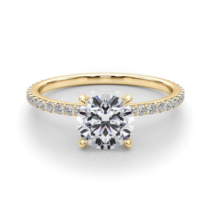 14K Yellow Gold 1 1/3 ct tw Halo Diamond Engagement Ring