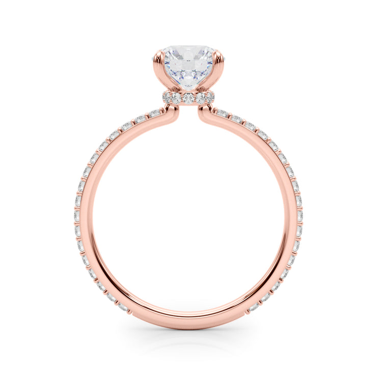 14K Rose Gold 1 1/3 ct tw Halo Diamond Engagement Ring