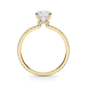 14K Yellow Gold 1 1/3 ct tw Halo Diamond Engagement Ring