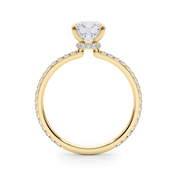 14K Yellow Gold 1 1/3 ct tw Halo Diamond Engagement Ring
