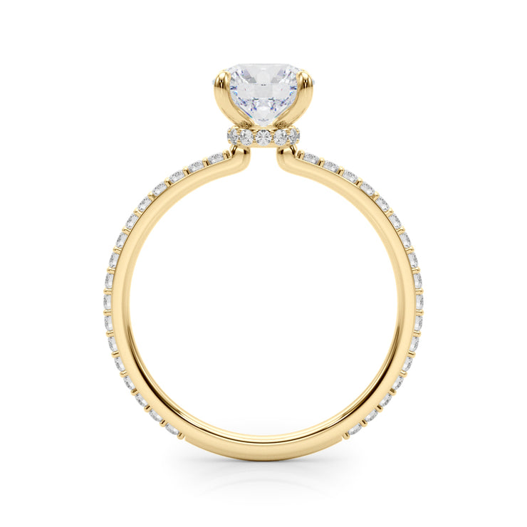 18K Yellow Gold 1 1/3 ct tw Halo Diamond Engagement Ring