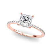 18K Rose Gold 1 ct tw Halo Diamond Engagement Ring