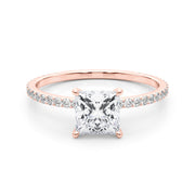 14K Rose Gold 1 ct tw Halo Diamond Engagement Ring