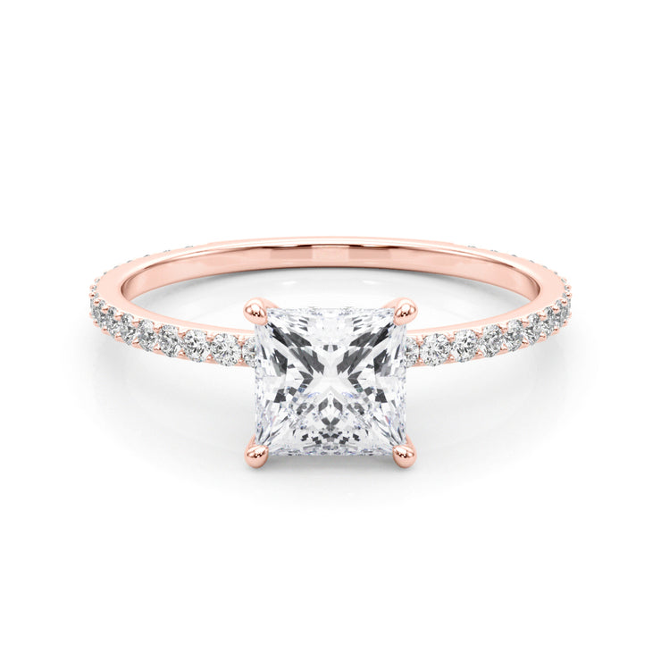 14K Rose Gold 1 ct tw Halo Diamond Engagement Ring