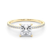 14K Yellow Gold 1 ct tw Halo Diamond Engagement Ring