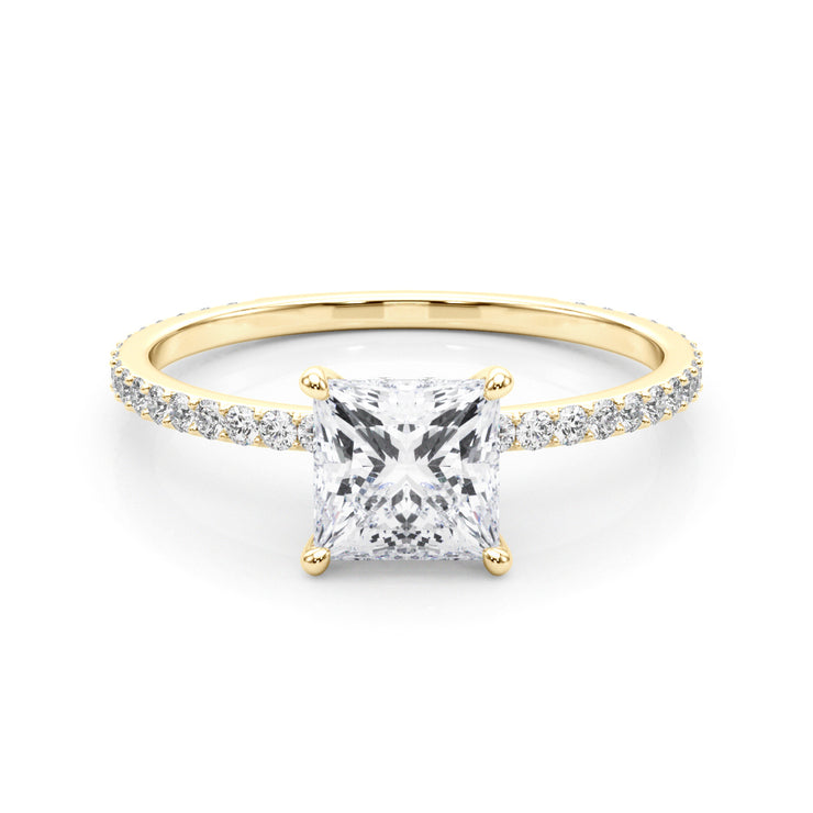 14K Yellow Gold 1 ct tw Halo Diamond Engagement Ring