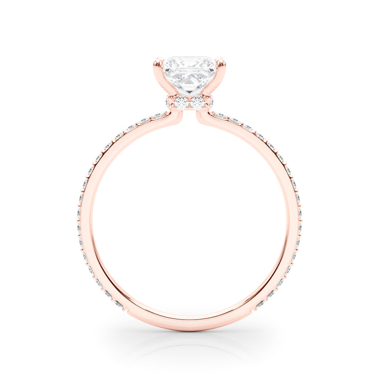 18K Rose Gold 1 ct tw Halo Diamond Engagement Ring