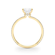 14K Yellow Gold 1 ct tw Halo Diamond Engagement Ring