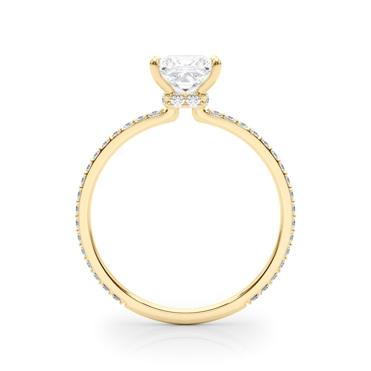 14K Yellow Gold 1 ct tw Halo Diamond Engagement Ring
