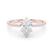14K Rose Gold 1/3 ct tw Halo Diamond Engagement Ring
