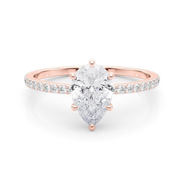 14K Rose Gold 1/3 ct tw Halo Diamond Engagement Ring
