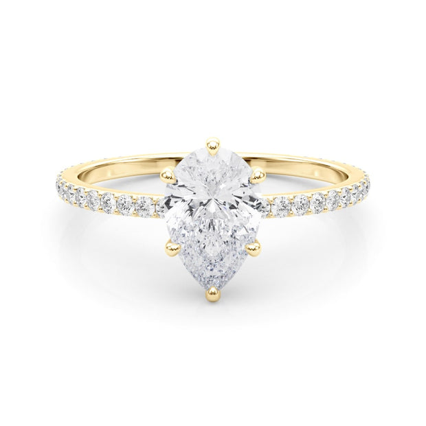 14K Yellow Gold 1/3 ct tw Halo Diamond Engagement Ring