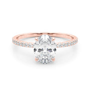18K Rose Gold 1/3 ct tw Halo Diamond Engagement Ring