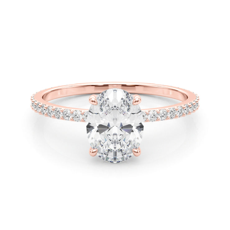 18K Rose Gold 1/3 ct tw Halo Diamond Engagement Ring