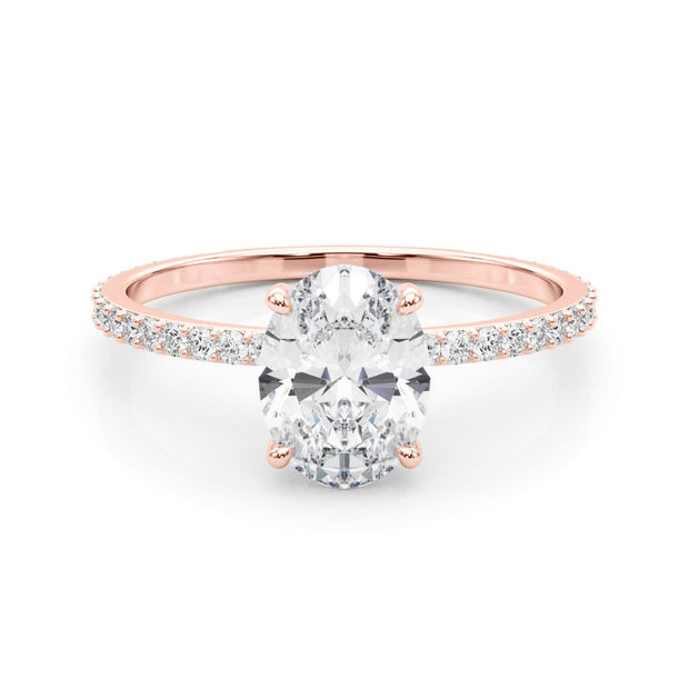 18K Rose Gold 1/3 ct tw Halo Diamond Engagement Ring