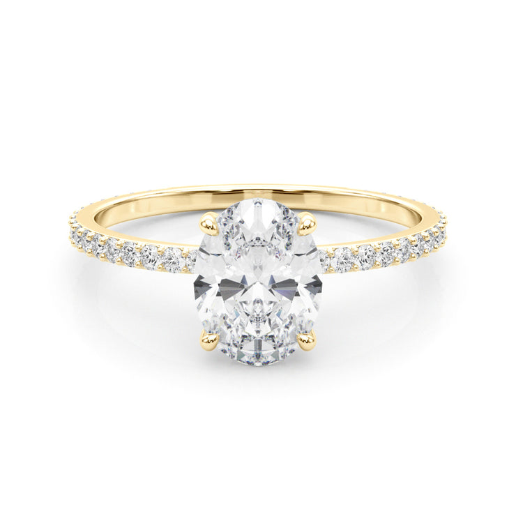 18K Yellow Gold 1/3 ct tw Halo Diamond Engagement Ring