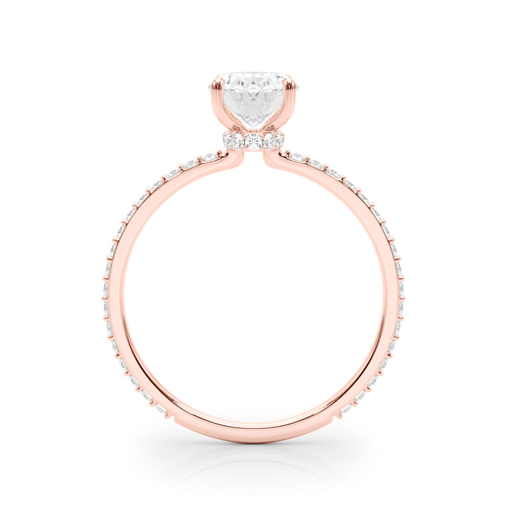 18K Rose Gold 1/3 ct tw Halo Diamond Engagement Ring