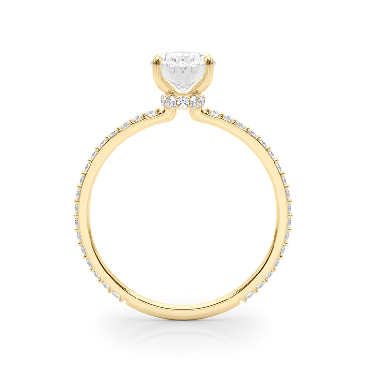 14K Yellow Gold 1/3 ct tw Halo Diamond Engagement Ring