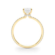 18K Yellow Gold 1/3 ct tw Halo Diamond Engagement Ring