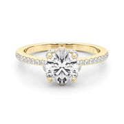 14K Yellow Gold 1 1/4 ct tw Halo Diamond Engagement Ring