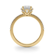 18K Yellow Gold 1 1/4 ct tw Halo Diamond Engagement Ring