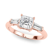 18K Rose Gold 1 ct tw Three Stone Diamond Engagement Ring