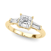 18K Yellow Gold 1 ct tw Three Stone Diamond Engagement Ring