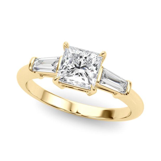 18K Yellow Gold 1 ct tw Three Stone Diamond Engagement Ring