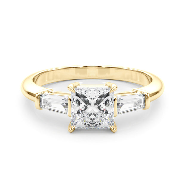 14K Yellow Gold 1 ct tw Three Stone Diamond Engagement Ring