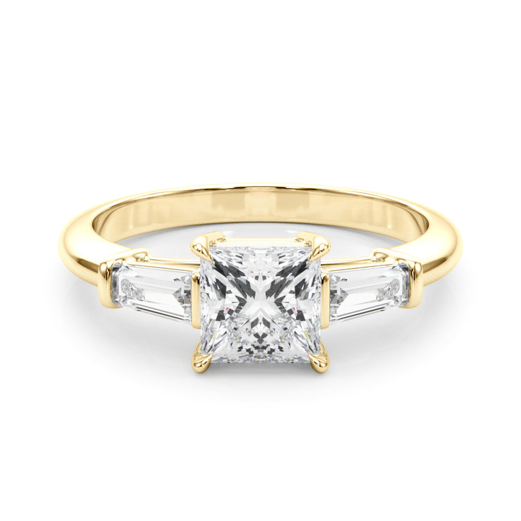 14K Yellow Gold 1 ct tw Three Stone Diamond Engagement Ring