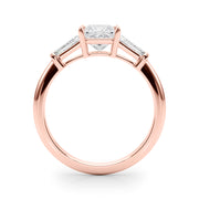 18K Rose Gold 1 ct tw Three Stone Diamond Engagement Ring