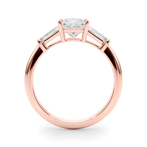 18K Rose Gold 1 ct tw Three Stone Diamond Engagement Ring