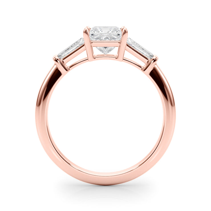 18K Rose Gold 1 ct tw Three Stone Diamond Engagement Ring