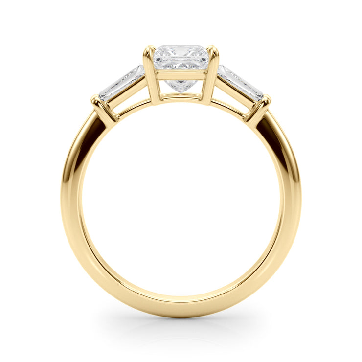 18K Yellow Gold 1 ct tw Three Stone Diamond Engagement Ring