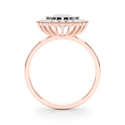 14K Rose Gold 1 1/3 ct tw Halo Diamond Engagement Ring