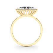 18K Yellow Gold 1 1/3 ct tw Halo Diamond Engagement Ring