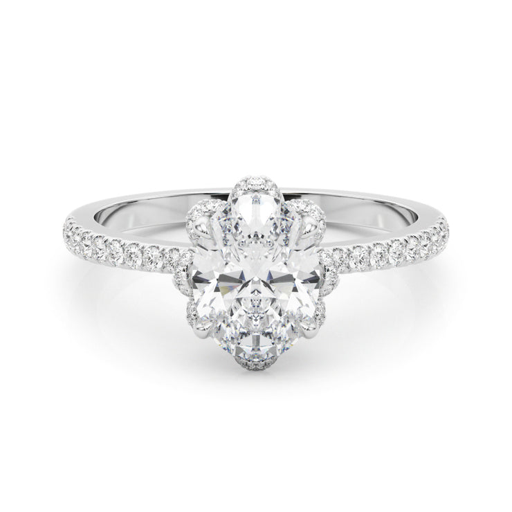 Oval Diamond Halo Engagement Ring