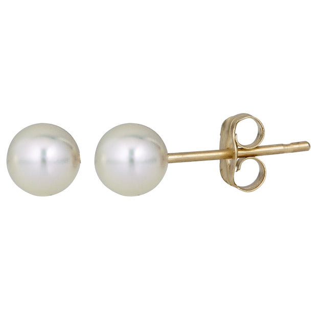 14K Gold  8MM Pearl Stud Earring