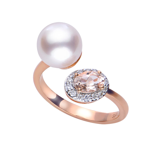14KT Rose Gold Akoya Pearl Ring