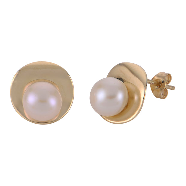 14KT Yellow Gold Freshwater Pearl Earring