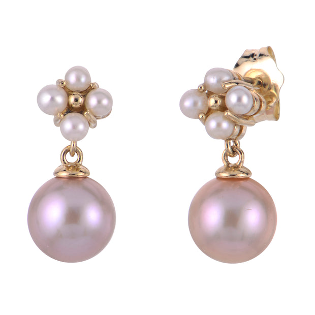 14KT Yellow Gold Freshwater Pearl Earring