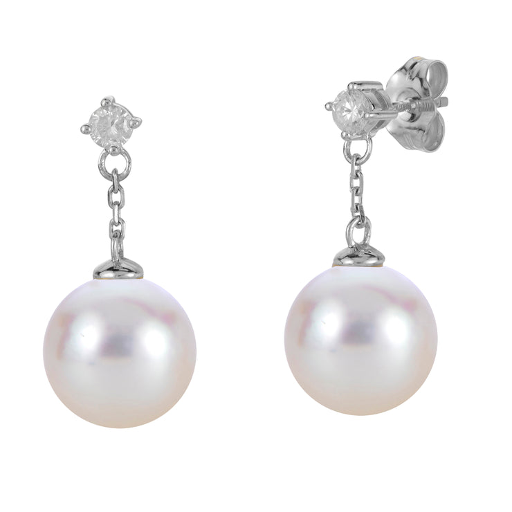 14KT White Gold Akoya Pearl Earring